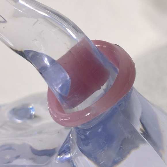 Vintage Art Glass Handmade Pink Blue Bronze Glitter Band Ring - Picture 4 of 11